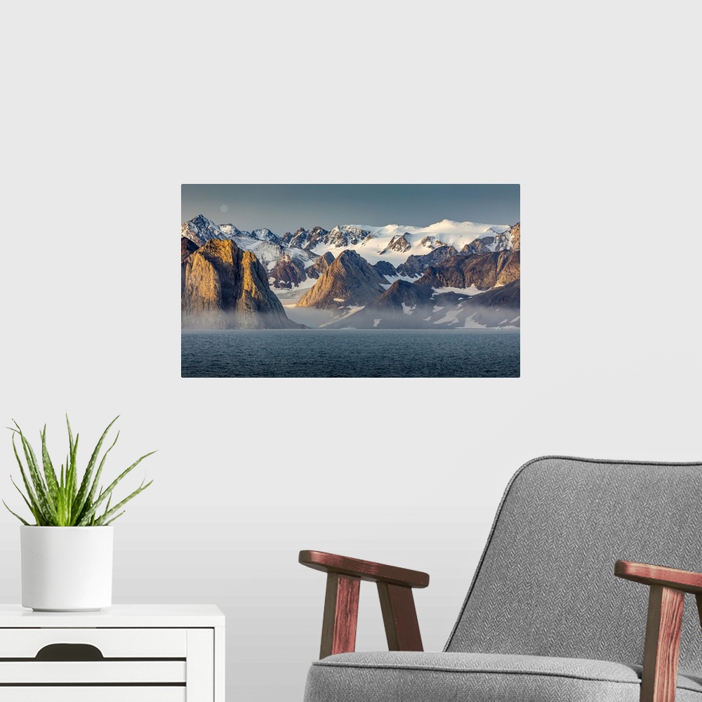 A modern room featuring Eastern Greenland, fjords and glaciers