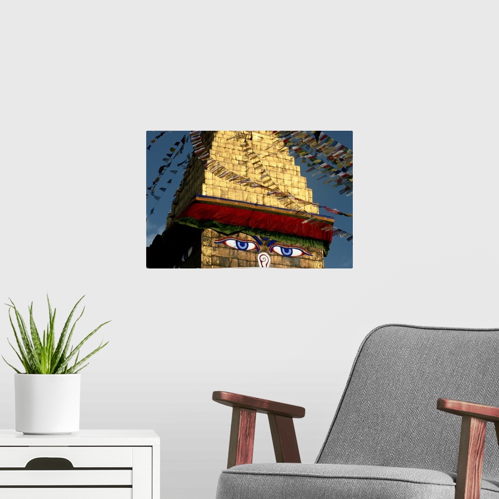 A modern room featuring Eyes of the Temple