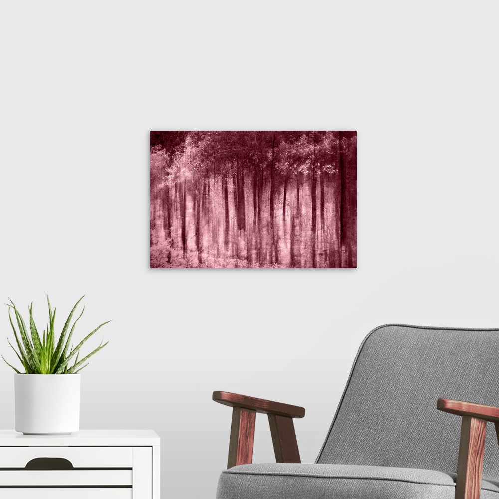 A modern room featuring Ghost Forest - Summer