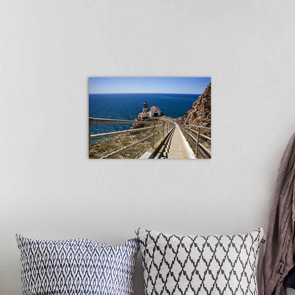 A bohemian room featuring High Angle View of the Point Reyes Lighthouse, California.