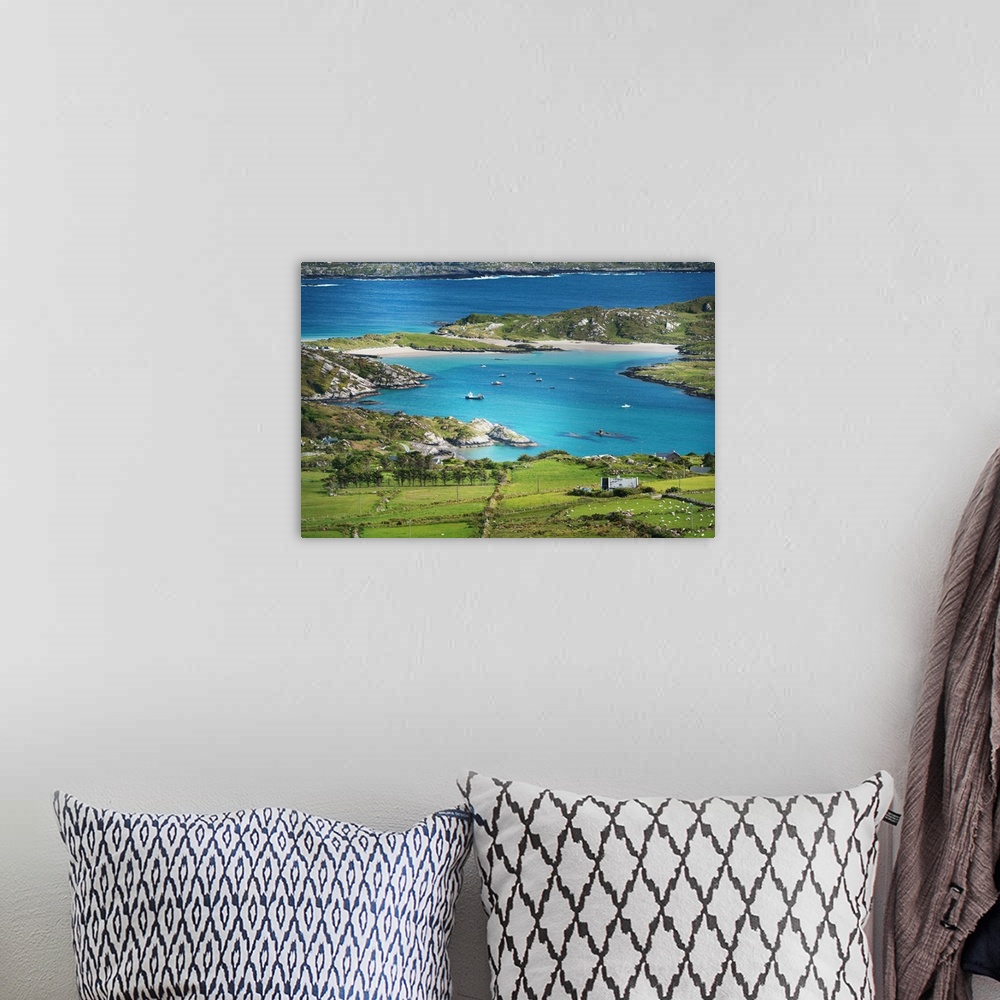 A bohemian room featuring Photograph of an idyllic countryside scene.