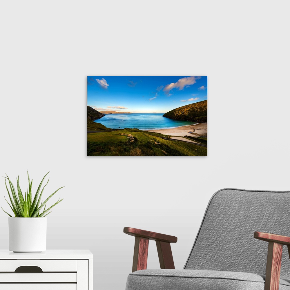 A modern room featuring Landscape in Ireland with a beach