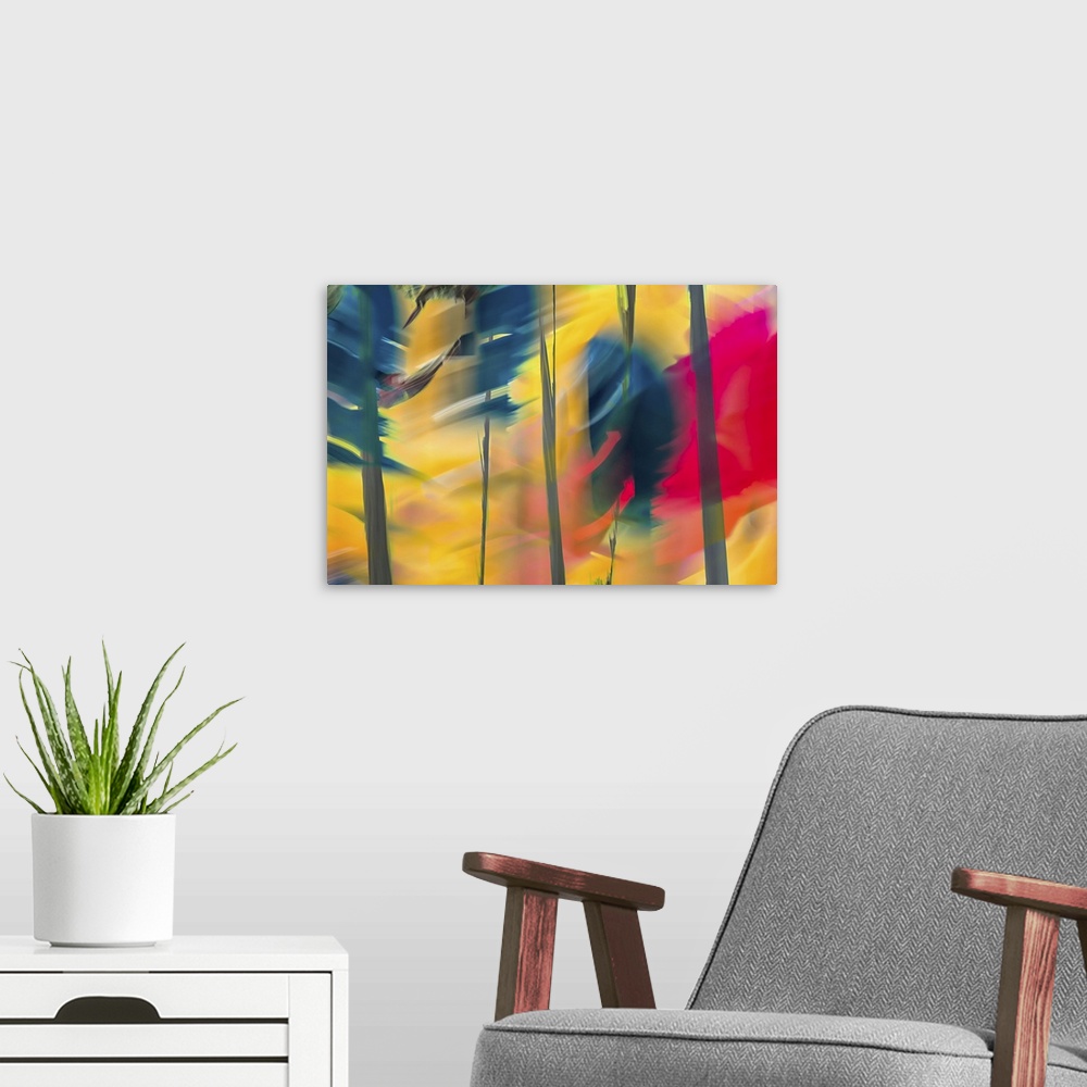 A modern room featuring Abstract of trees in Autumn.