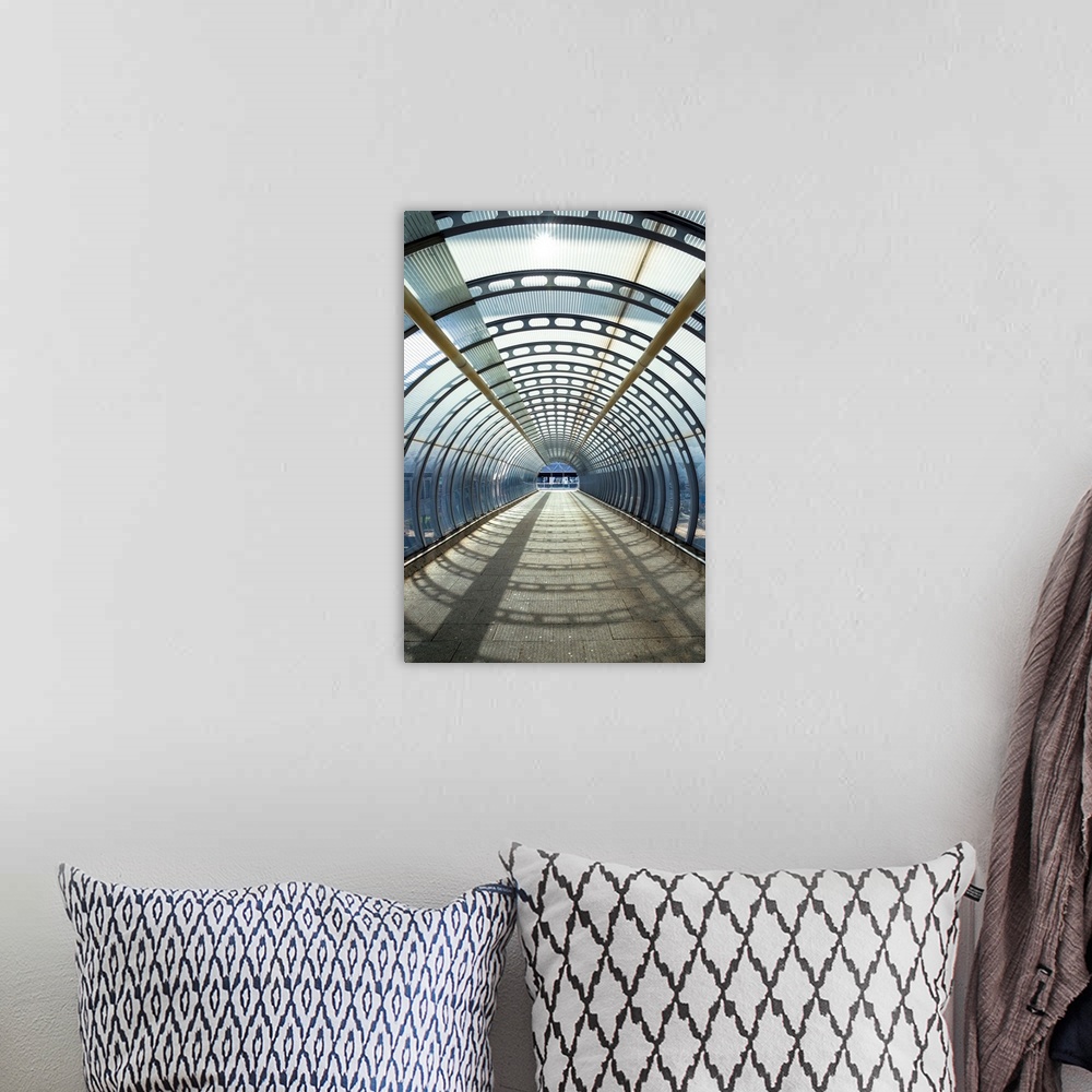A bohemian room featuring Photograph of a architectural details looking through a tunnel.