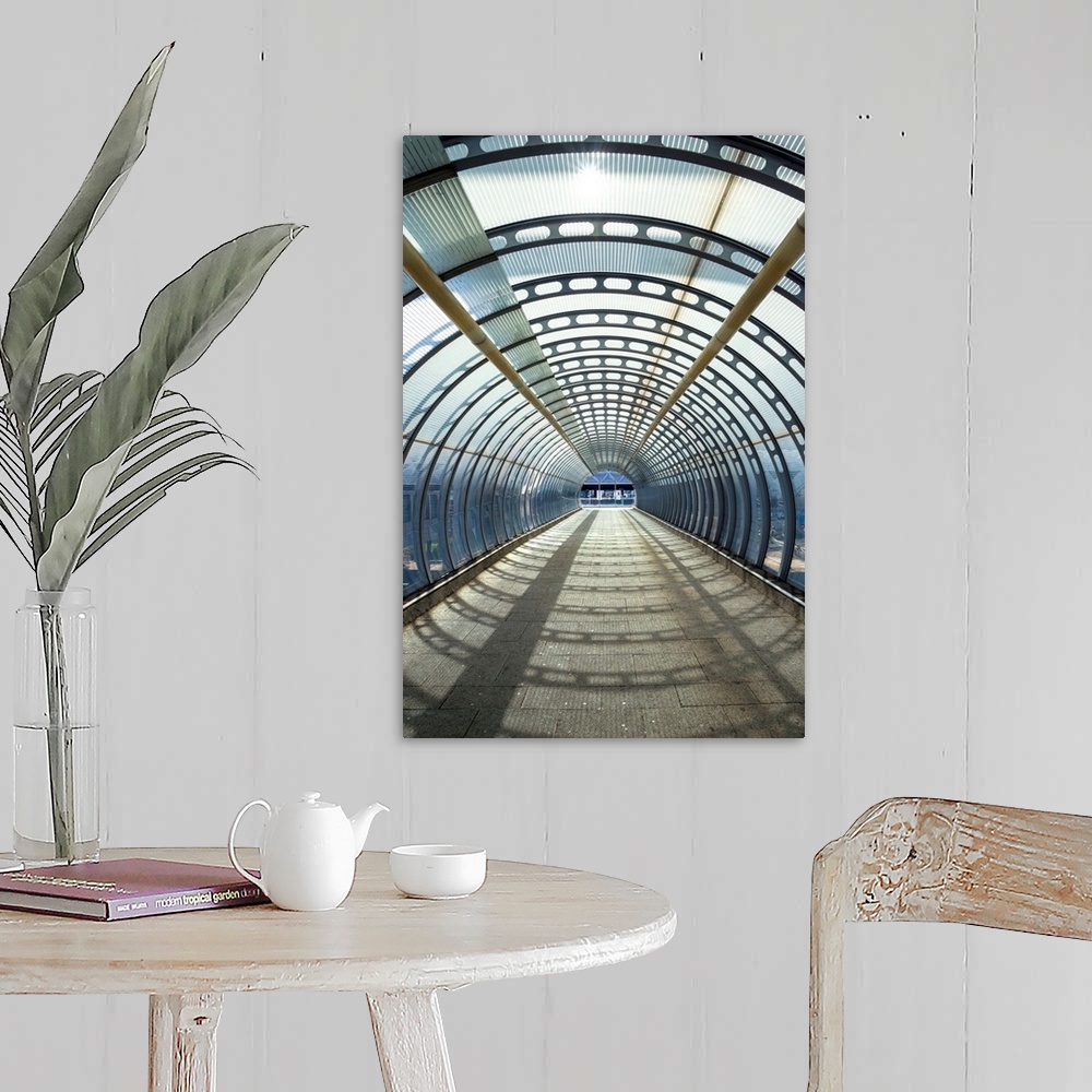 A farmhouse room featuring Photograph of a architectural details looking through a tunnel.