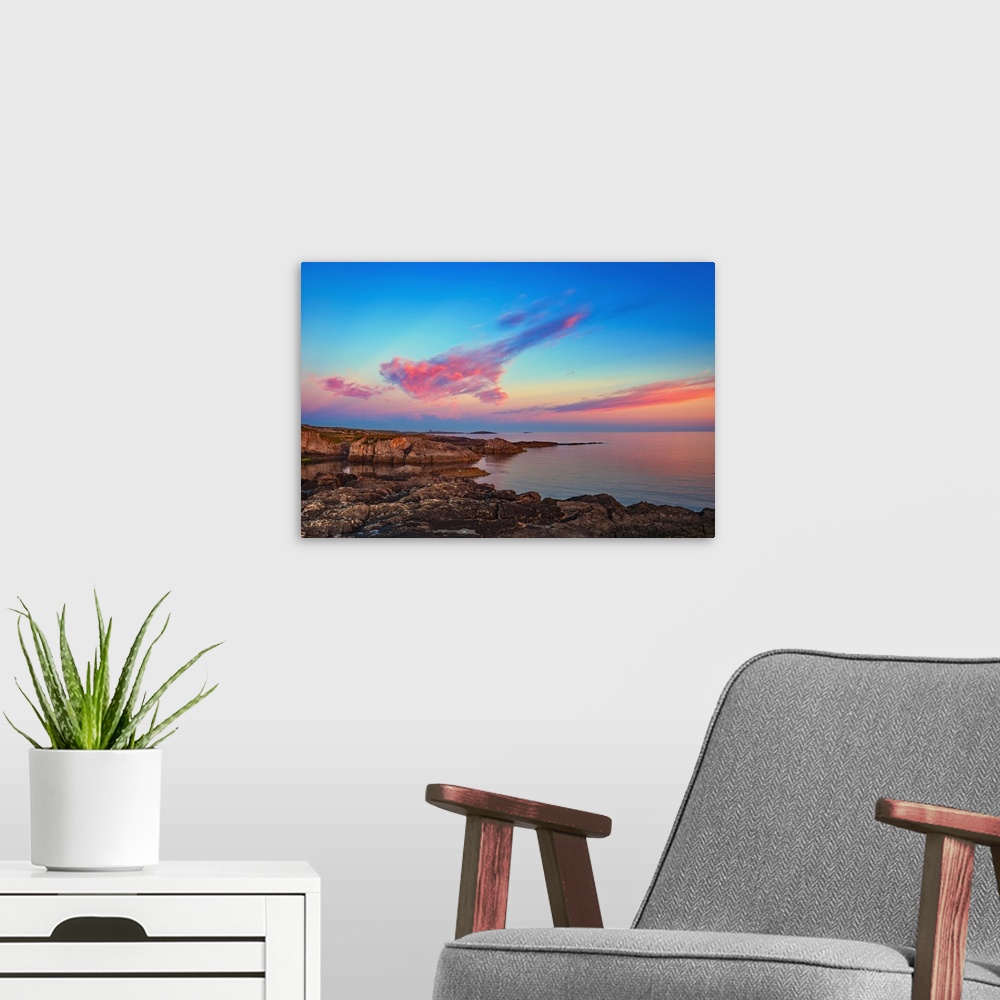 A modern room featuring Clouds and sunset over the Irish coast