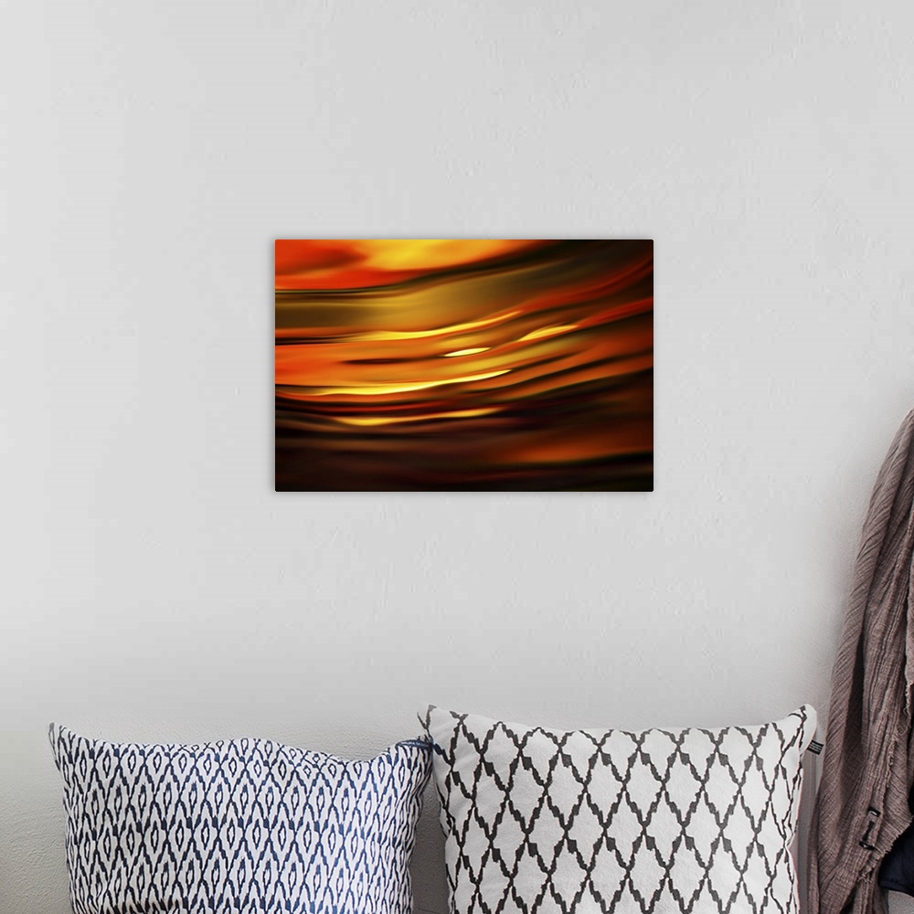 A bohemian room featuring Abstract image: when standing by water at sundown, one gets lost in beautiful, warm memories.