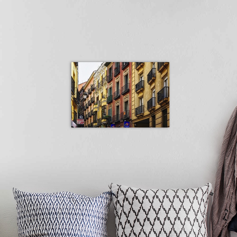 A bohemian room featuring Colorful Balconies of Calle De Las Fuentes, Madrid, Spain