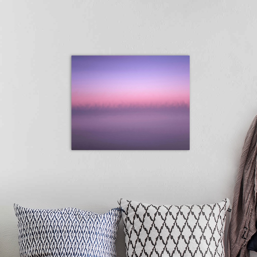 A bohemian room featuring Photograph of a soft ethereal purple color field.