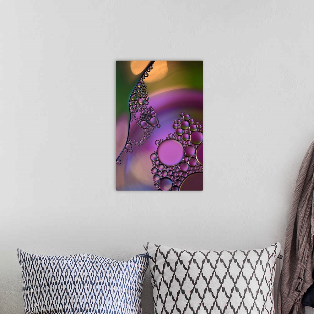 A bohemian room featuring Oil Droplets Rainbow