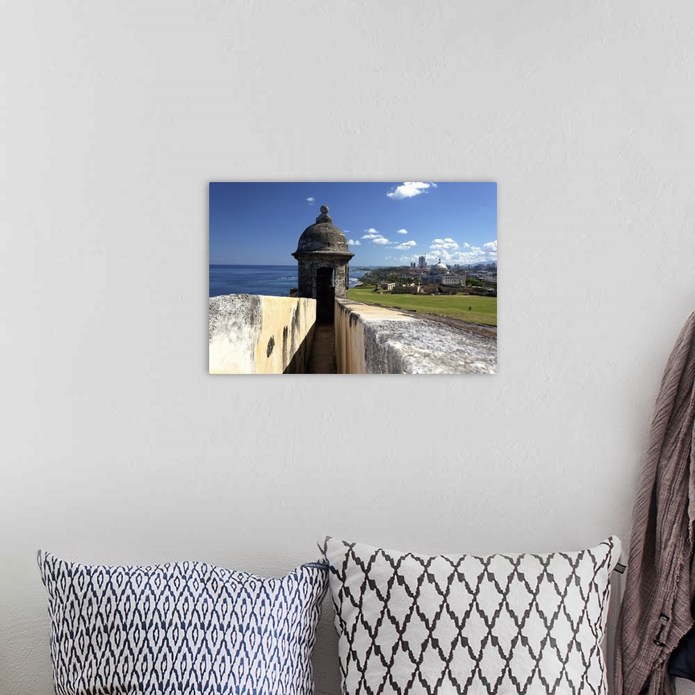 A bohemian room featuring Scenic View of San Juan from the San Cristobal Fort, Puerto Rico