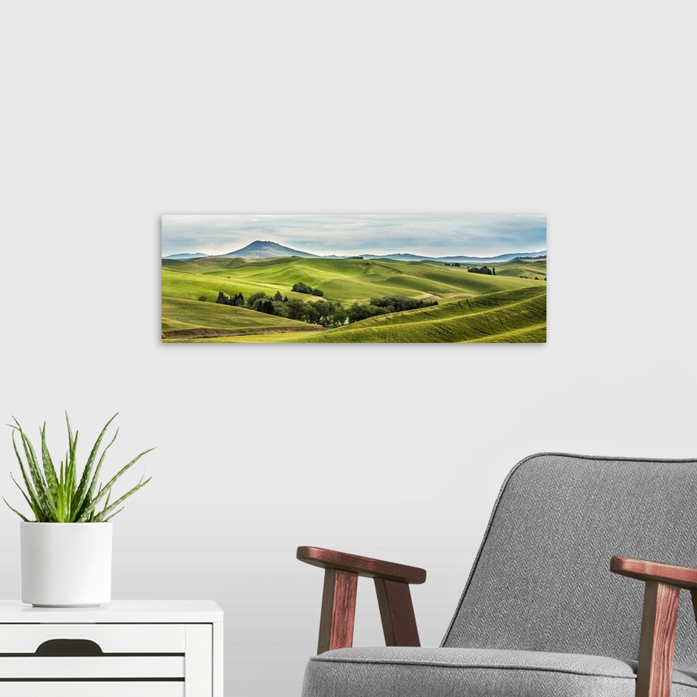 A modern room featuring Scenic View Of Palouse, Washington