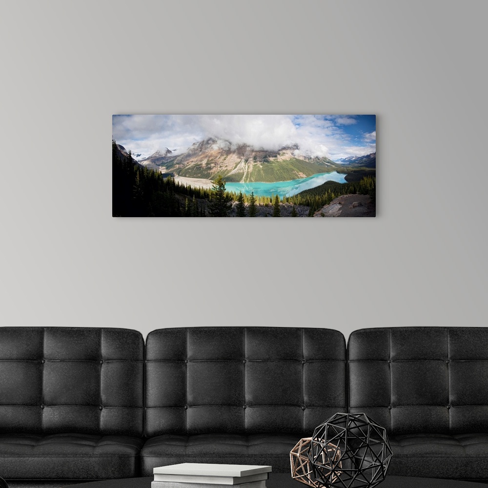 A modern room featuring Panoramic Aerial View of Peyto Lake, Alberta, Canada