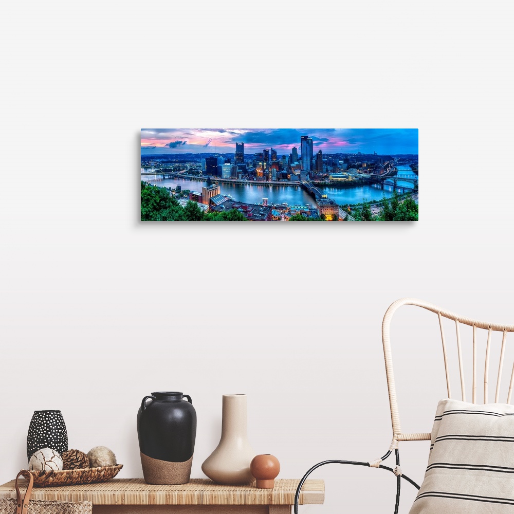 A farmhouse room featuring Skyline Panorama of Pittsburgh viewed from Mount Washington.