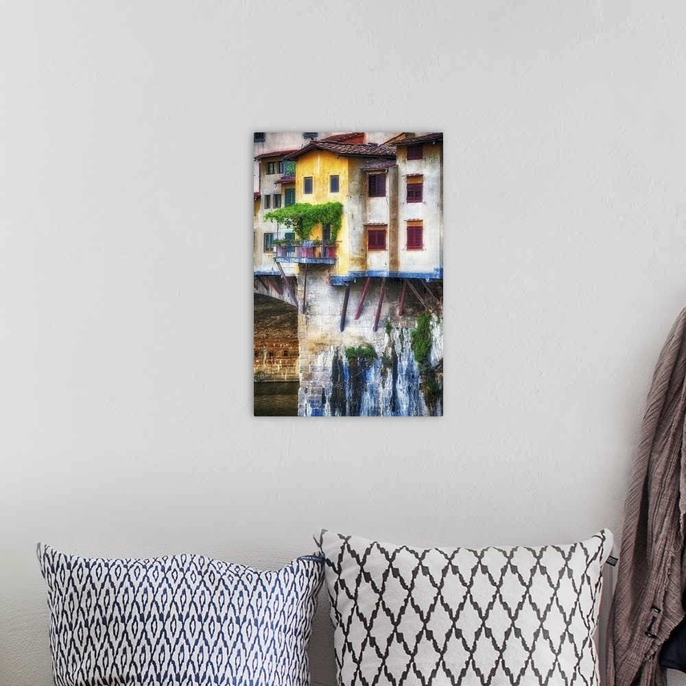 A bohemian room featuring House with a Small Balcony, Ponte Vecchio, Florence, Tuscany, It