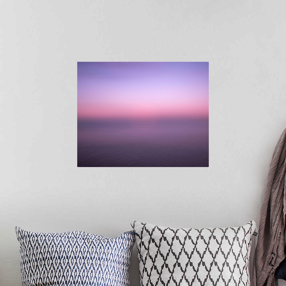 A bohemian room featuring A dramatic calm zen-like minimal magenta pink purple haze of lucious colour.