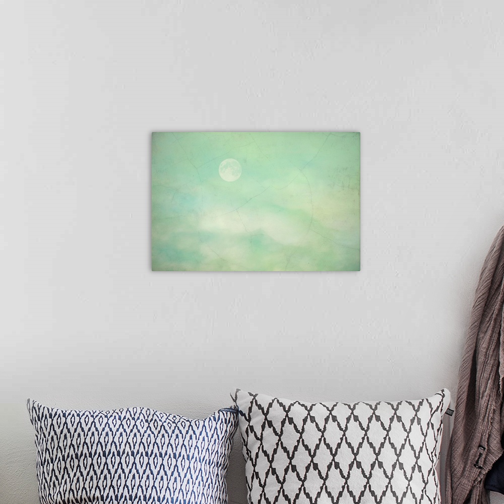 A bohemian room featuring Moon with a photo texture