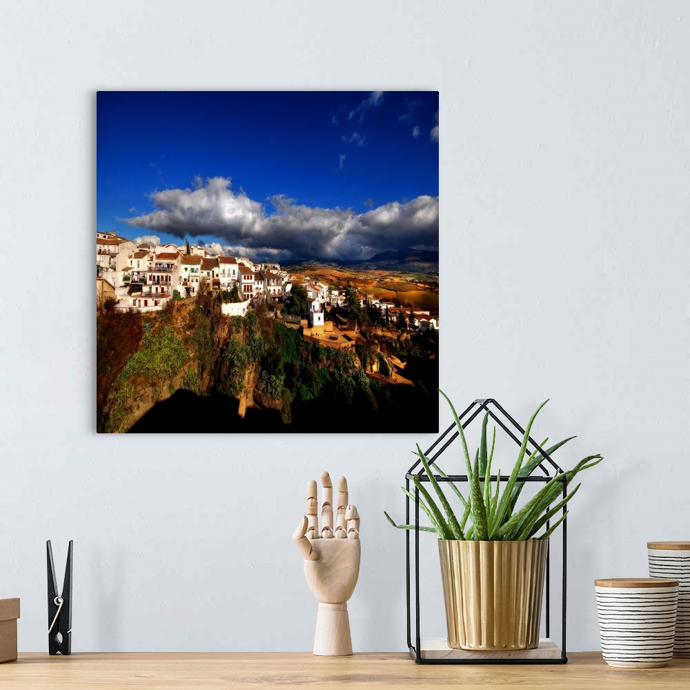 A bohemian room featuring View of the city of Ronda in Spain