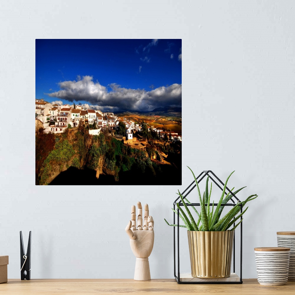 A bohemian room featuring View of the city of Ronda in Spain