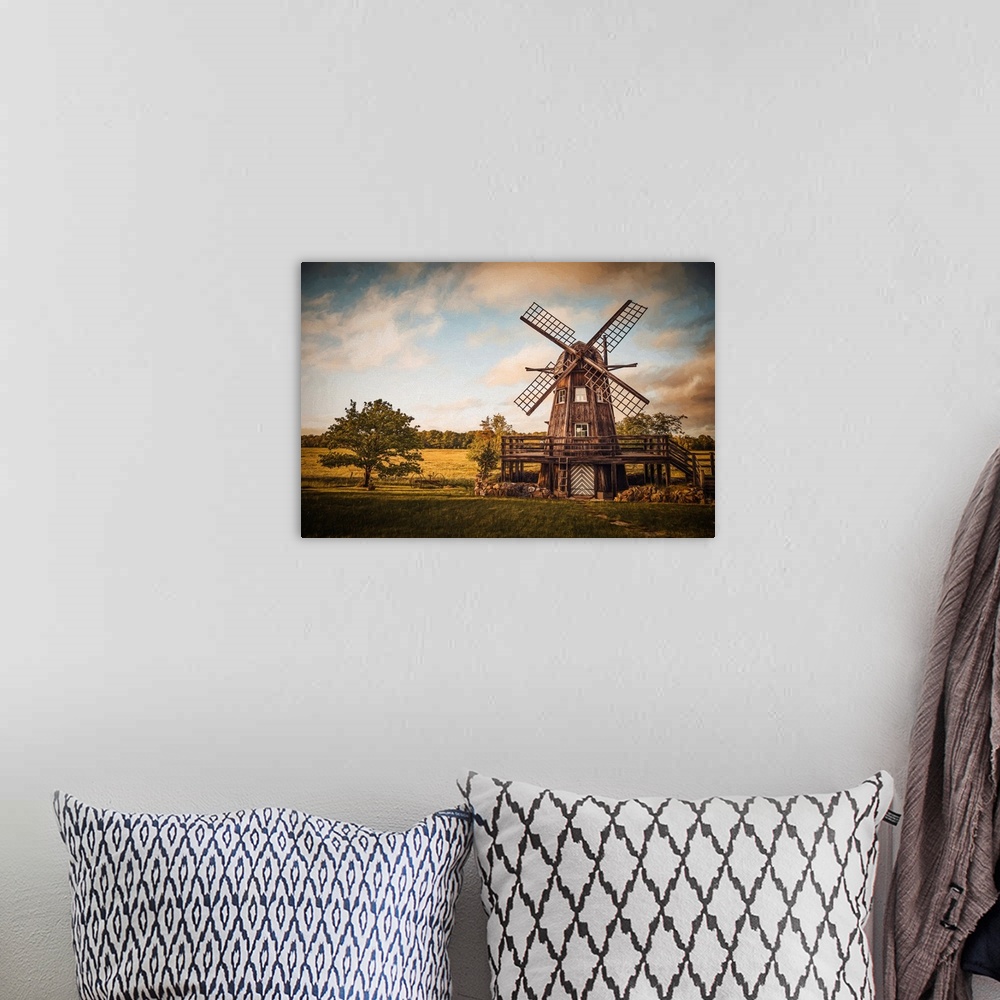 A bohemian room featuring Old windmill in nature