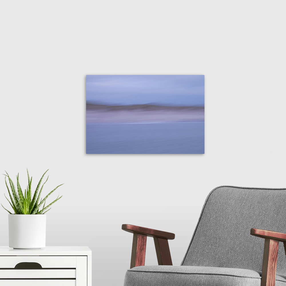 A modern room featuring Artistically blurred photo. Sail to the shore on the strong west winds.