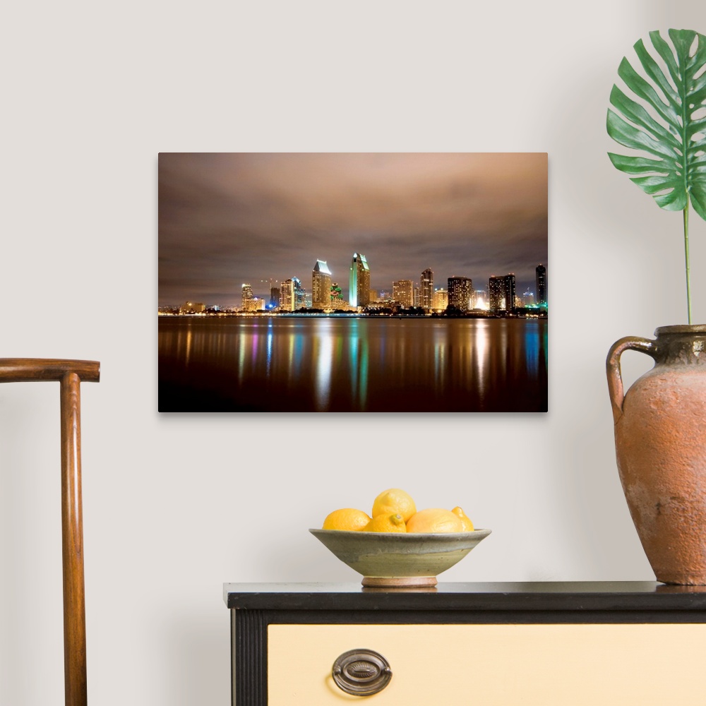 A traditional room featuring Night Skyline Reflections of Downtown San Diego,Viewed from Coronado
