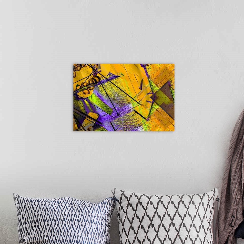 A bohemian room featuring A colorful abstract using In-camera-movement and multiple exposures.