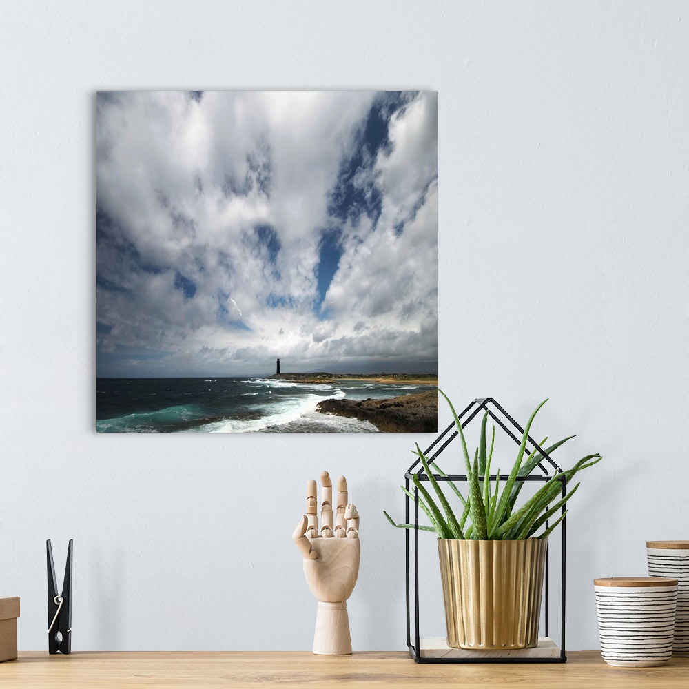 A bohemian room featuring Seaside with a big cloudy sky