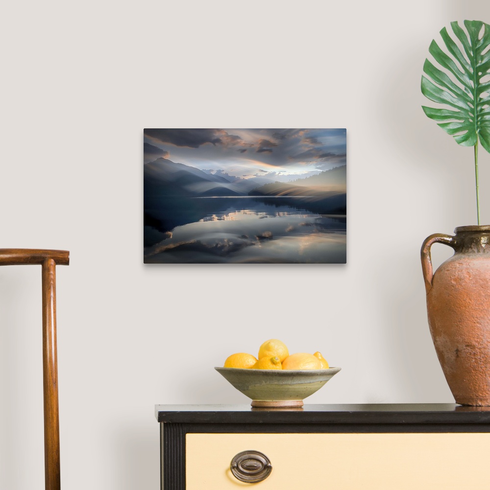 A traditional room featuring Part of  the The Many Moods of Slocan Lake Series.