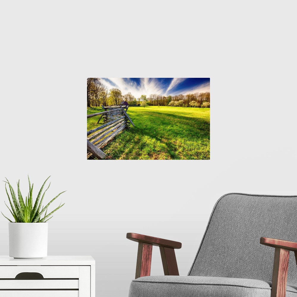 A modern room featuring Spring Scenic View of the Historic Wick Farm, Jockey Hollow State Park, Morristown, New Jersey
