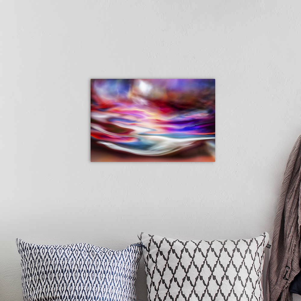 A bohemian room featuring Abstract representation of a sudden and violent Spring storm.