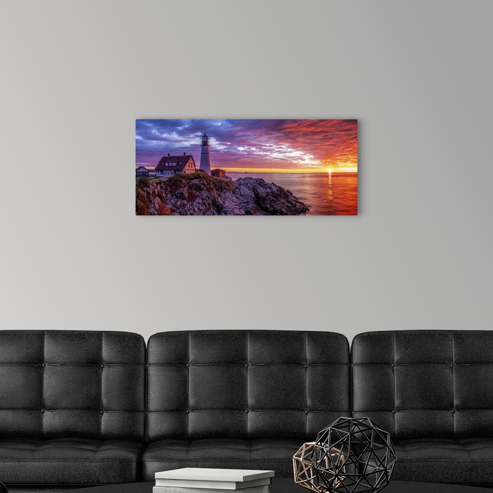 A modern room featuring Portland Head Light is a historic lighthouse in Cape Elizabeth, Maine. I arrived before sunrise a...