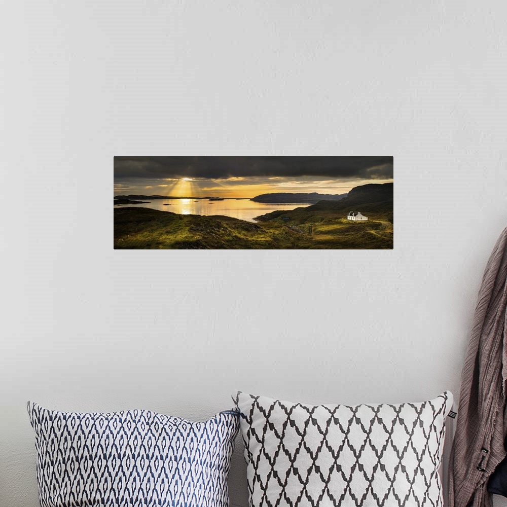 A bohemian room featuring Panorama of the the Isle of Skye at Sunset.