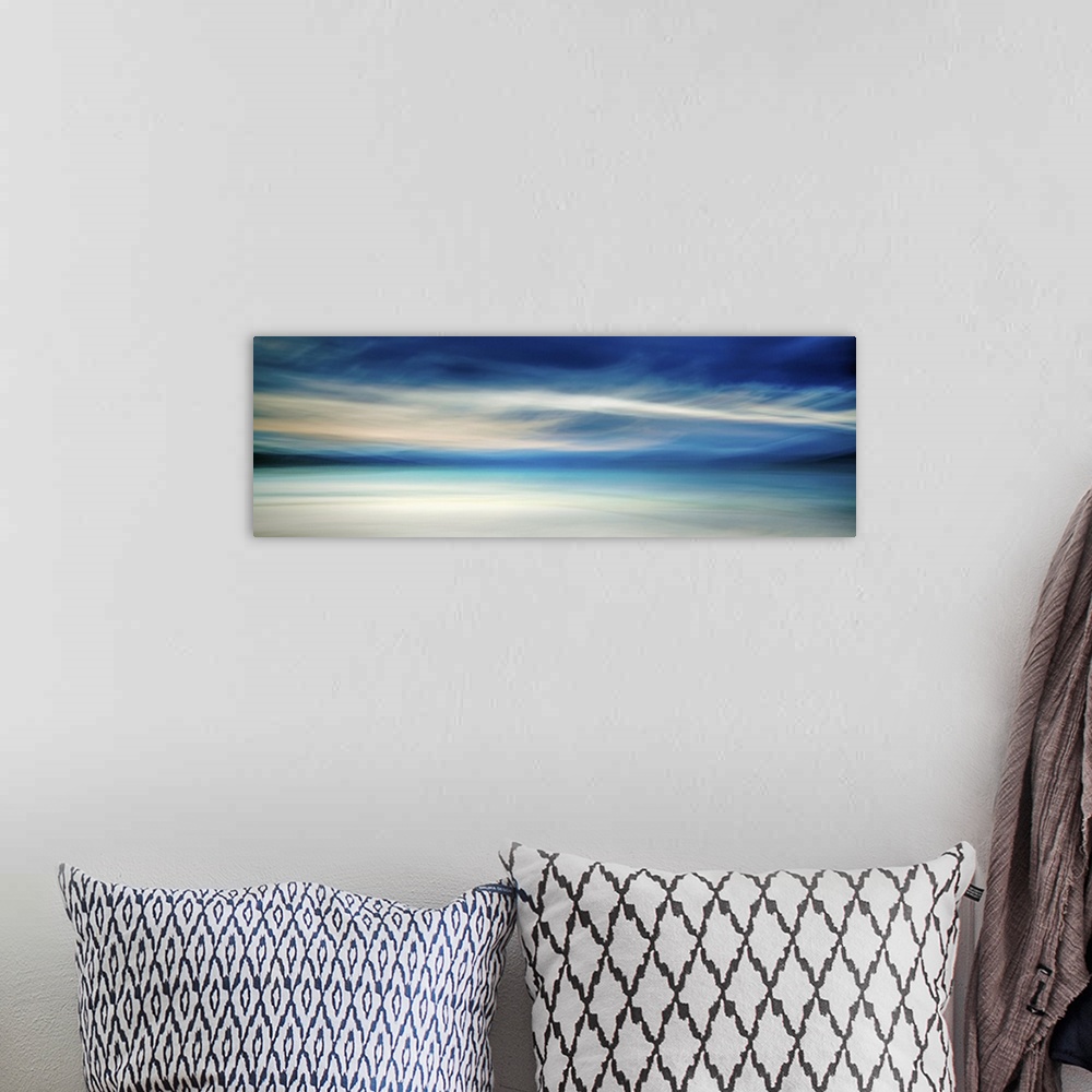 A bohemian room featuring Abstract Panorama of the Isle of Skye.
