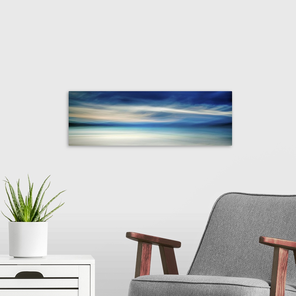 A modern room featuring Abstract Panorama of the Isle of Skye.