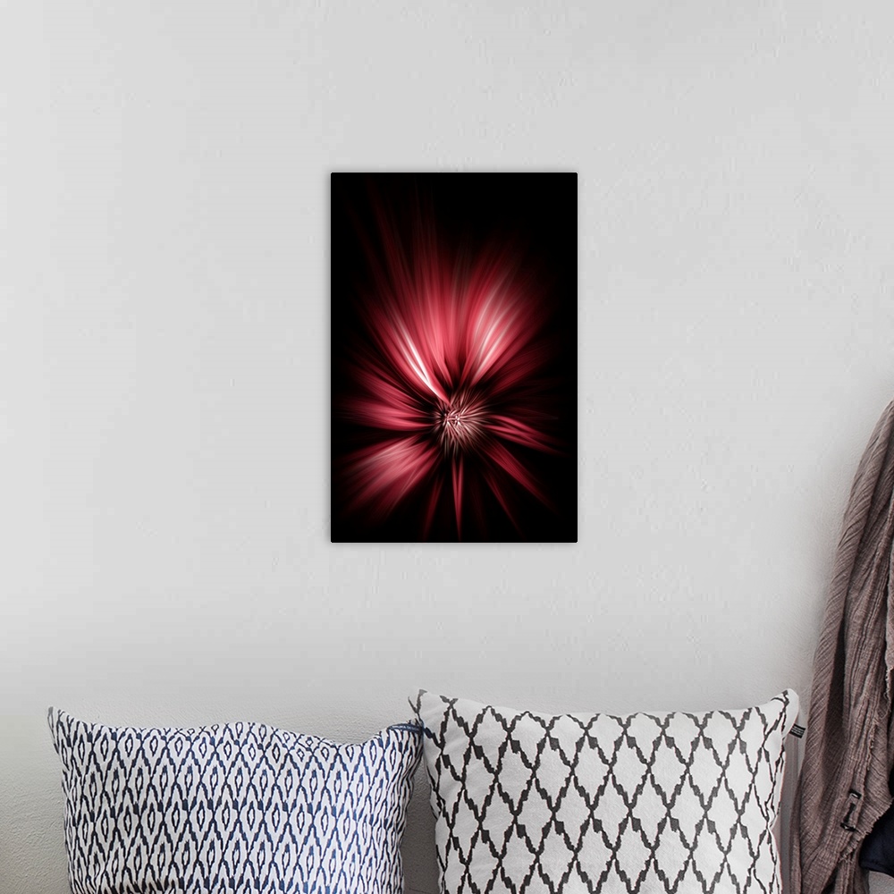 A bohemian room featuring Abstract photography created using photographic manipulation