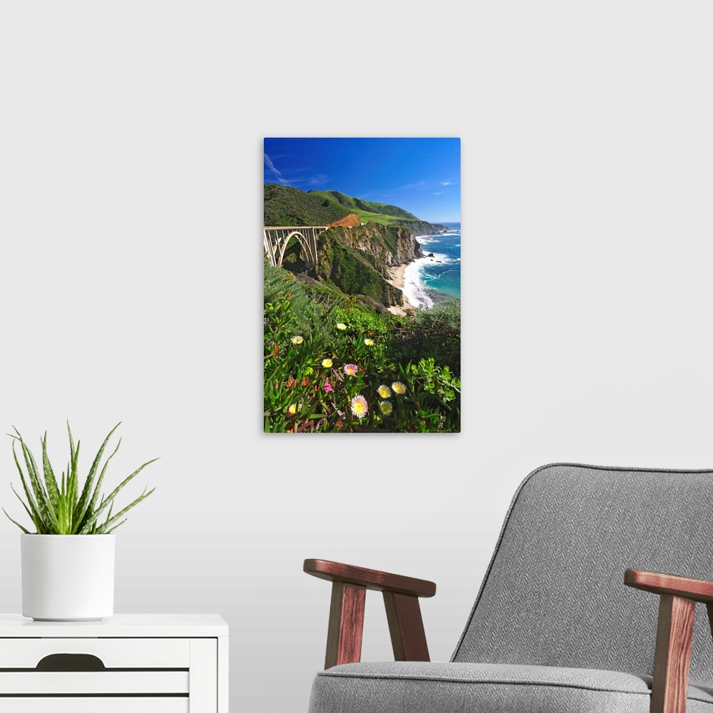 A modern room featuring Wildflower Bloom at the Bixby Bridge, Big Sur Coast, California
