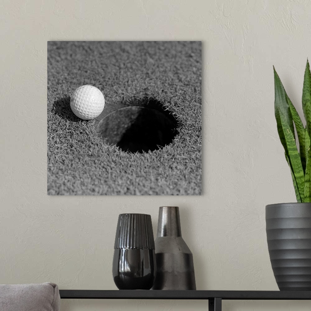 A modern room featuring 1950's Close-Up Of Golf Ball On Green