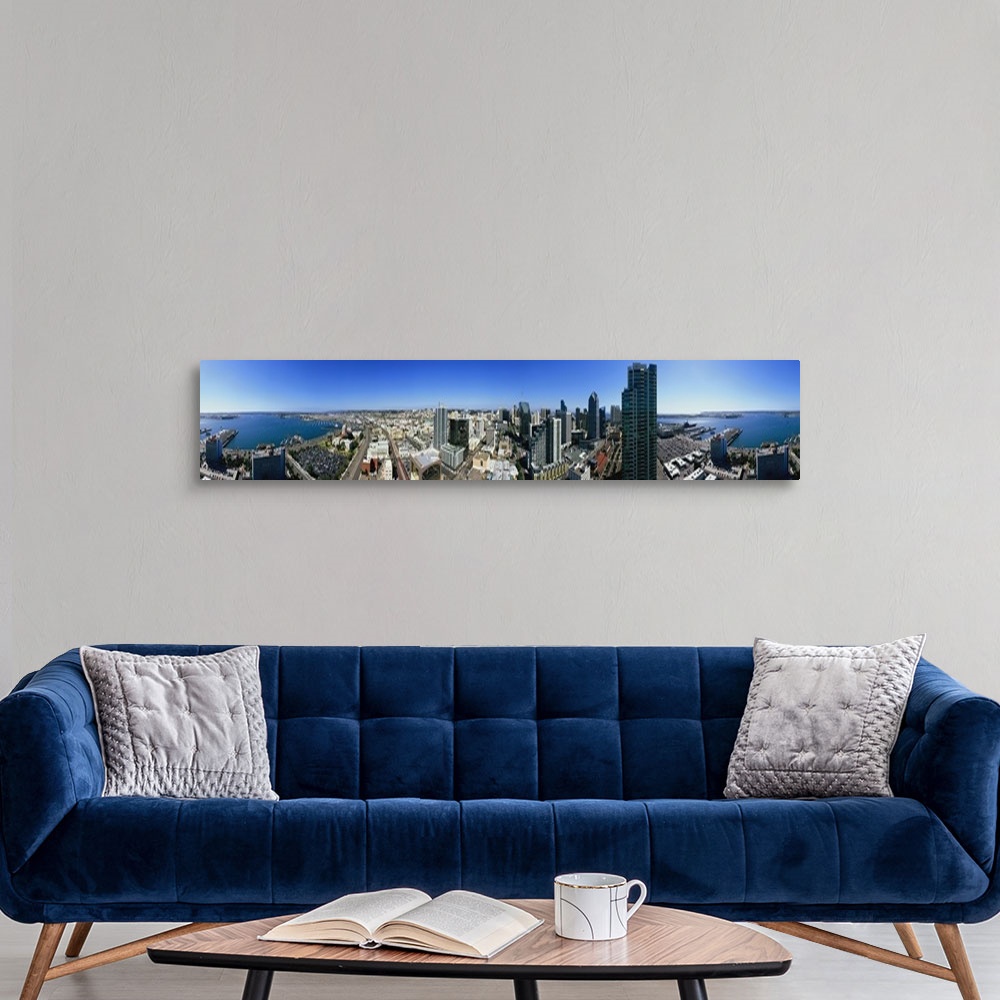 A modern room featuring 360 degree view of a city, San Diego, California,