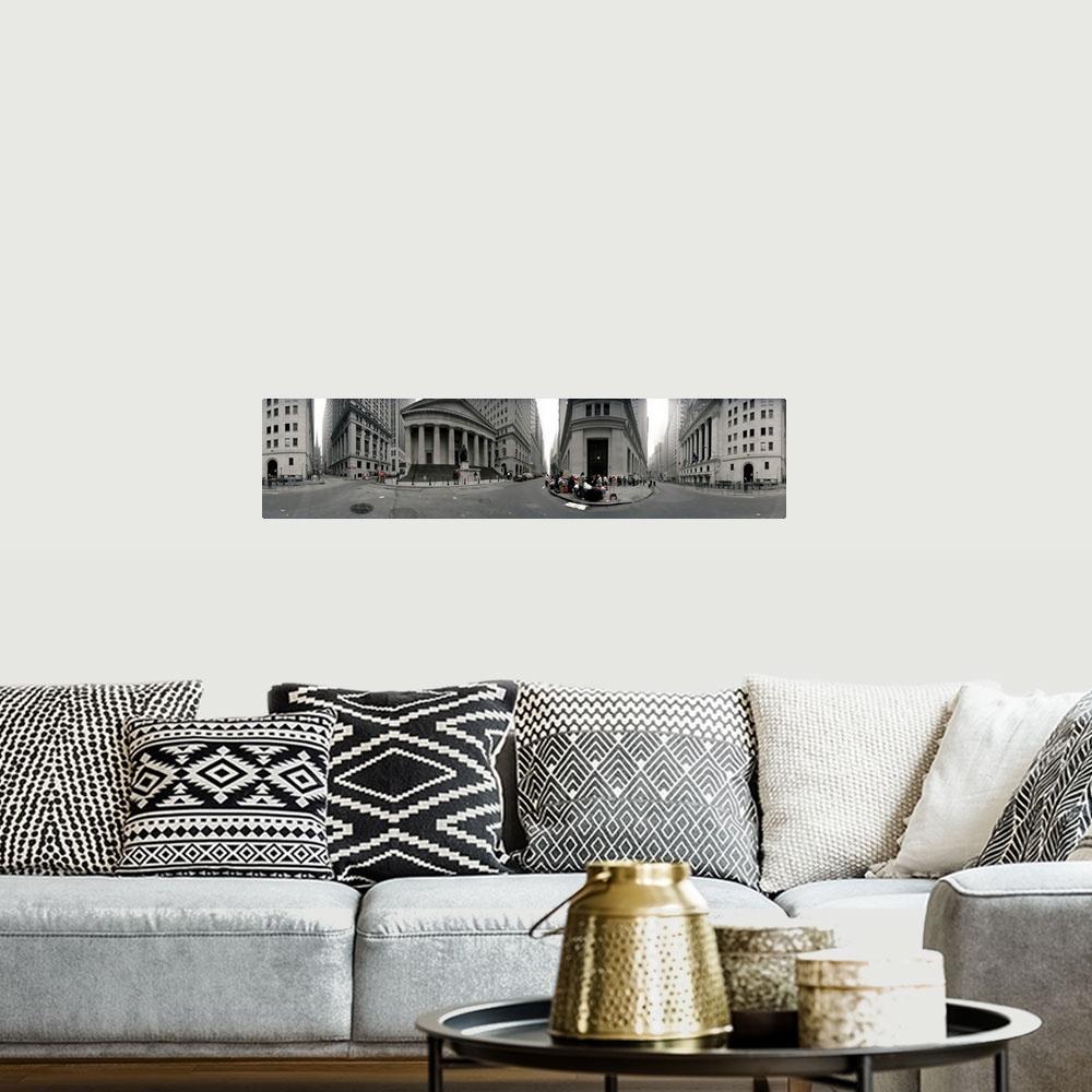 A bohemian room featuring 360 degree view of buildings Wall Street Manhattan New York City New York State