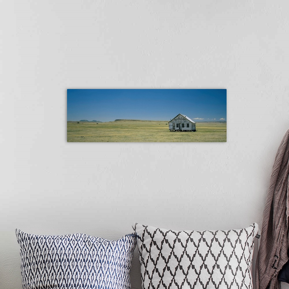 A bohemian room featuring Abandoned house on a landscape, Prairie