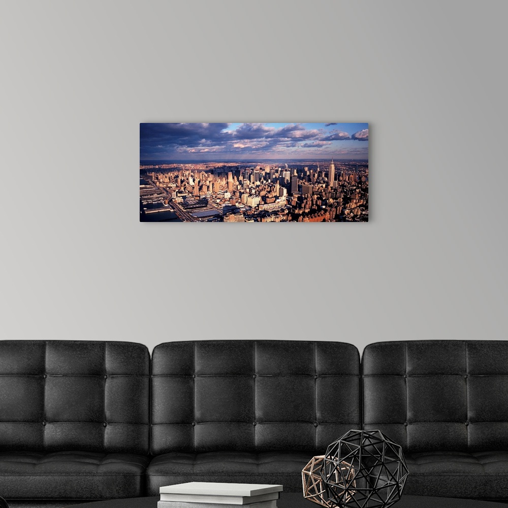 A modern room featuring Aerial Midtown Manhattan New York City NY