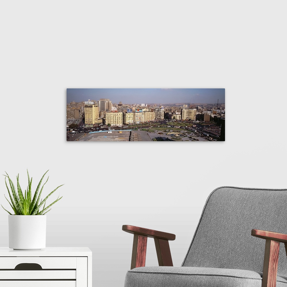 A modern room featuring Aerial view of a city, Cairo, Egypt