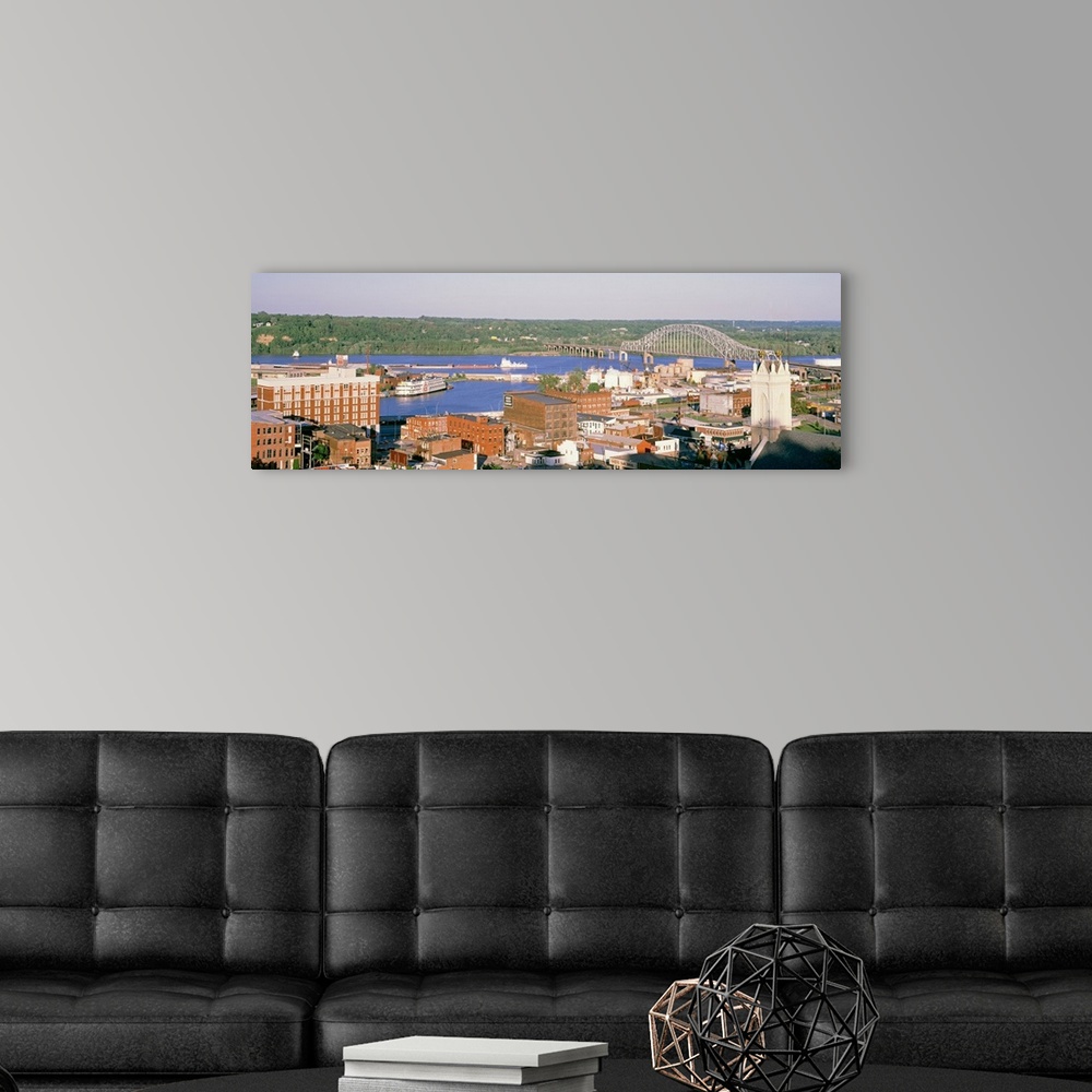 A modern room featuring Aerial view of a city, Dubuque, Iowa