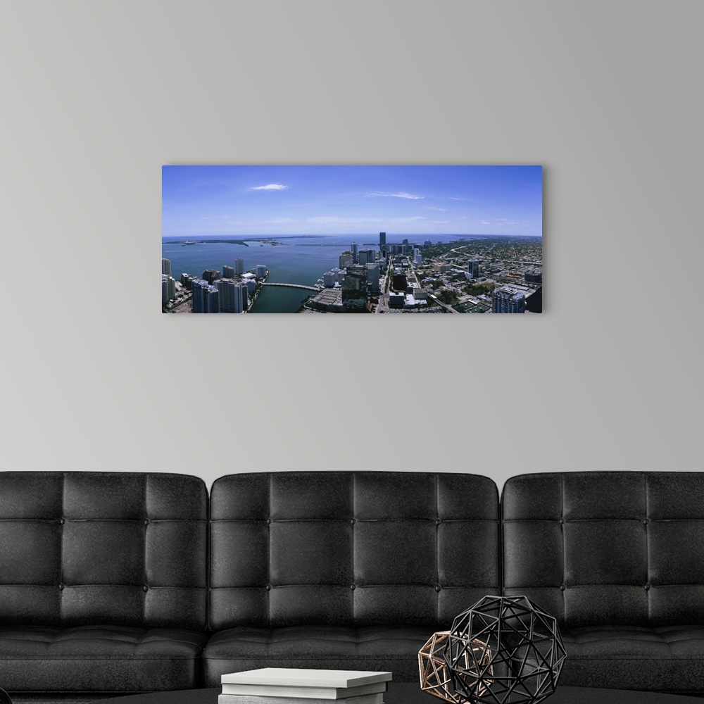 A modern room featuring Aerial view of a city, Miami, Florida