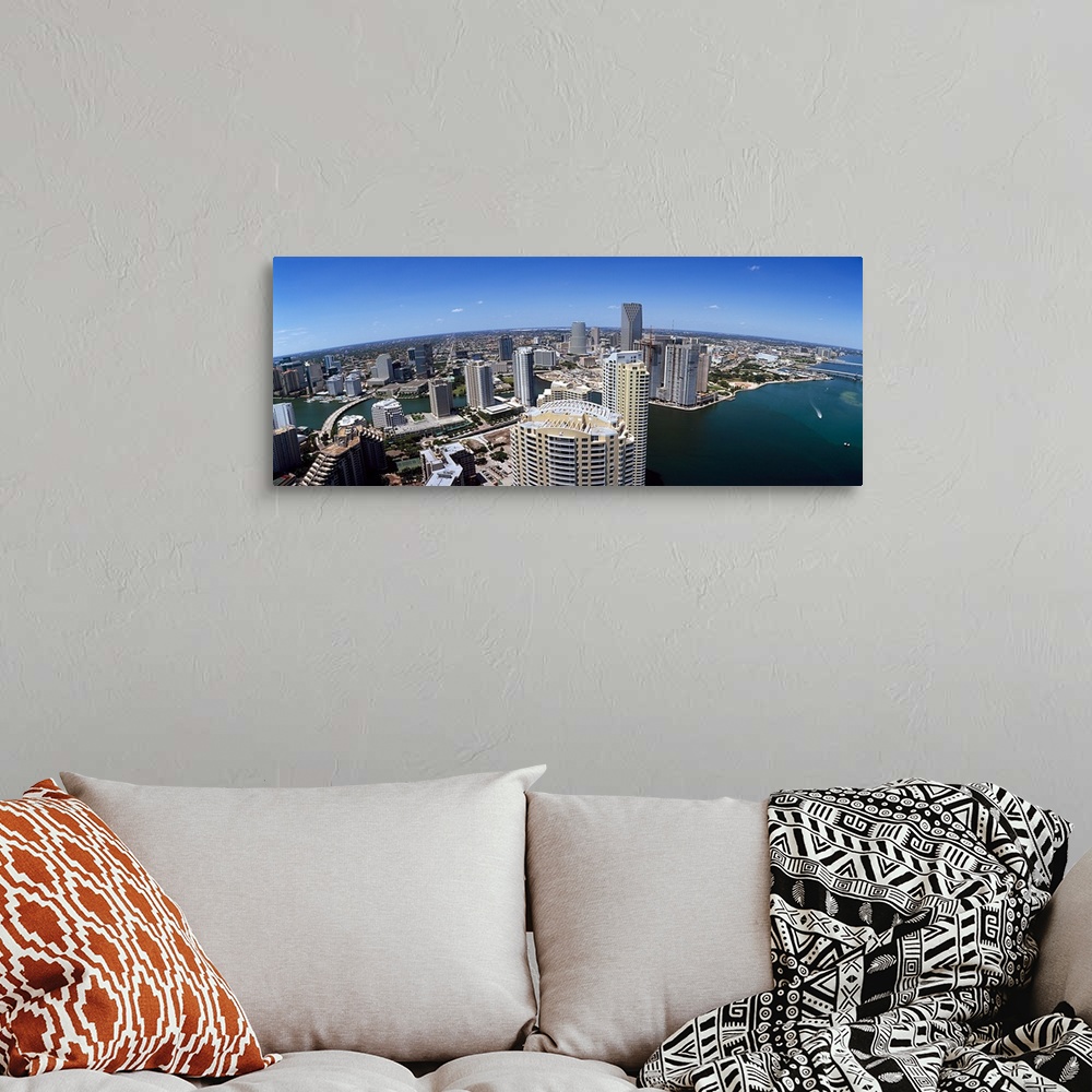 A bohemian room featuring Aerial view of a city, Miami, Miami Dade County, Florida,