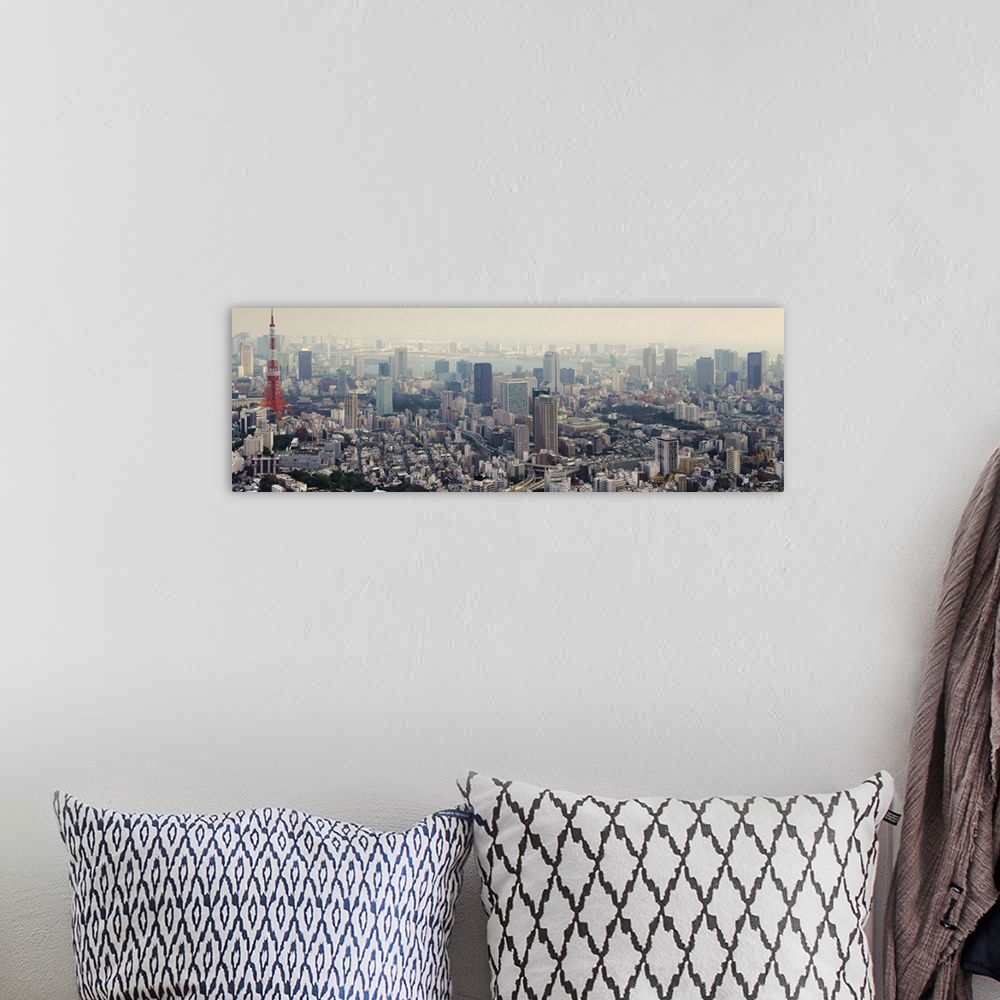 A bohemian room featuring Aerial view of a city, Mori Tower, Roppongi Hills, Tokyo Prefecture, Japan