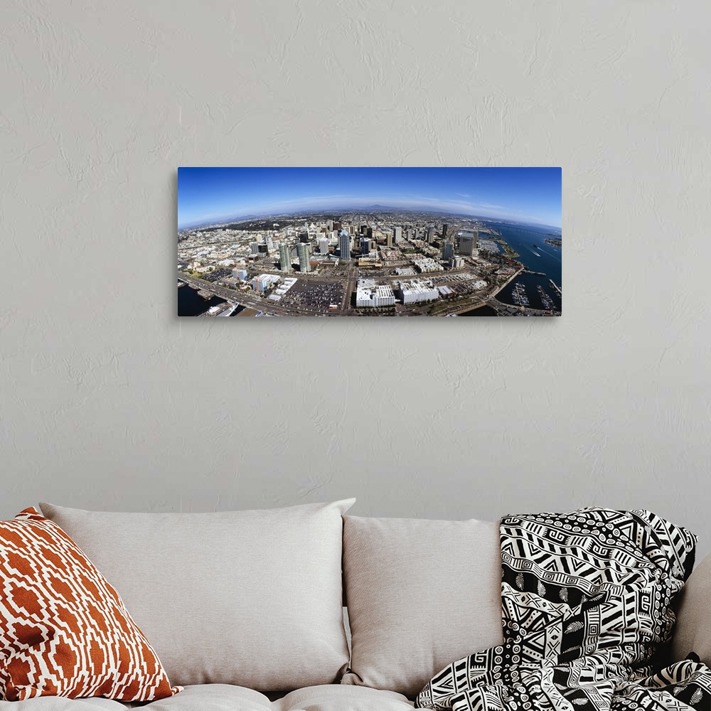 A bohemian room featuring Aerial view of a city, San Diego, California