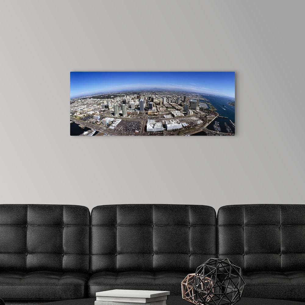 A modern room featuring Aerial view of a city, San Diego, California