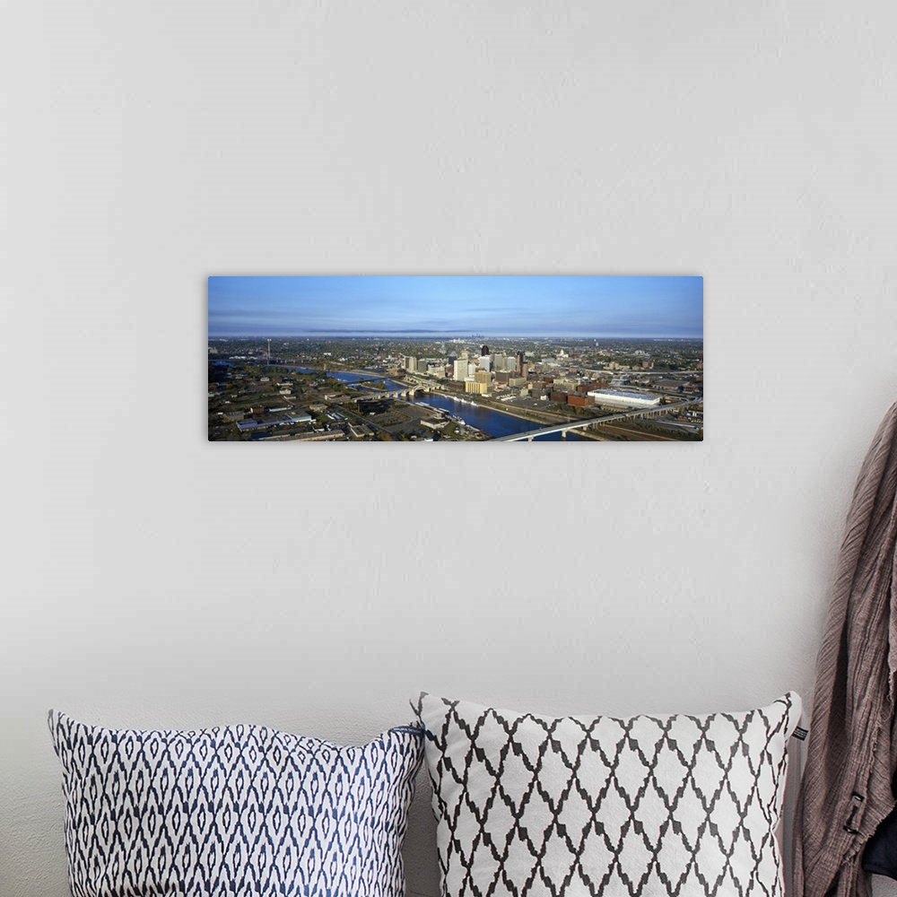 A bohemian room featuring Aerial view of a city, St. Paul, Minneapolis, Minnesota,
